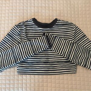 LainSnow Black and White Striped Rash Shirt